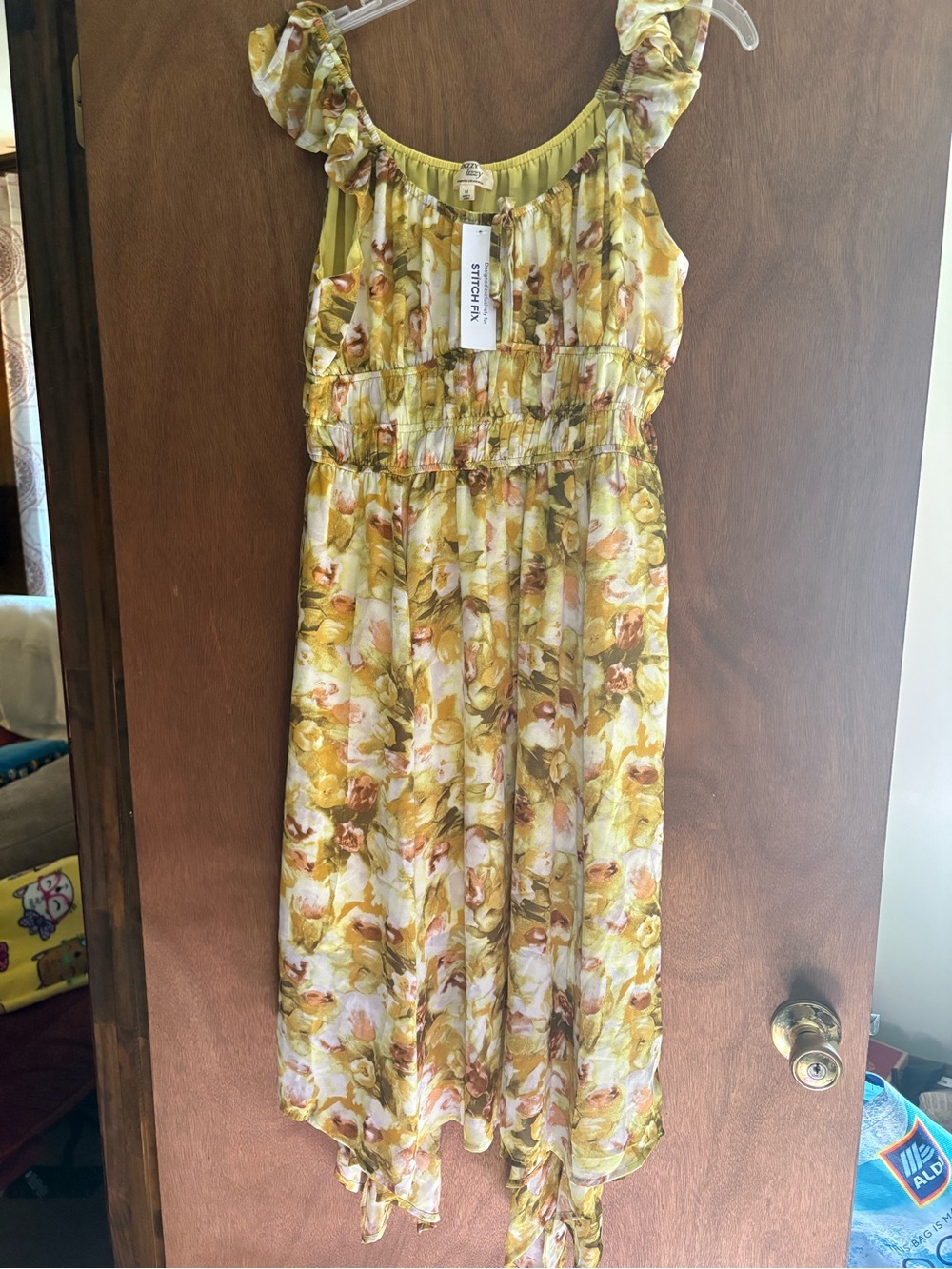 Dizzy Yellow Floral Ruffle-Strap Girls' Dress